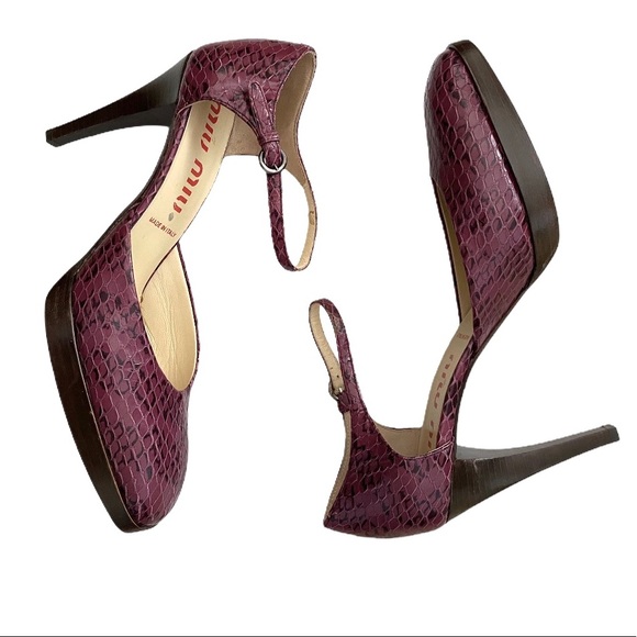MIU MIU Python Platform Sandals - Picture 6 of 12